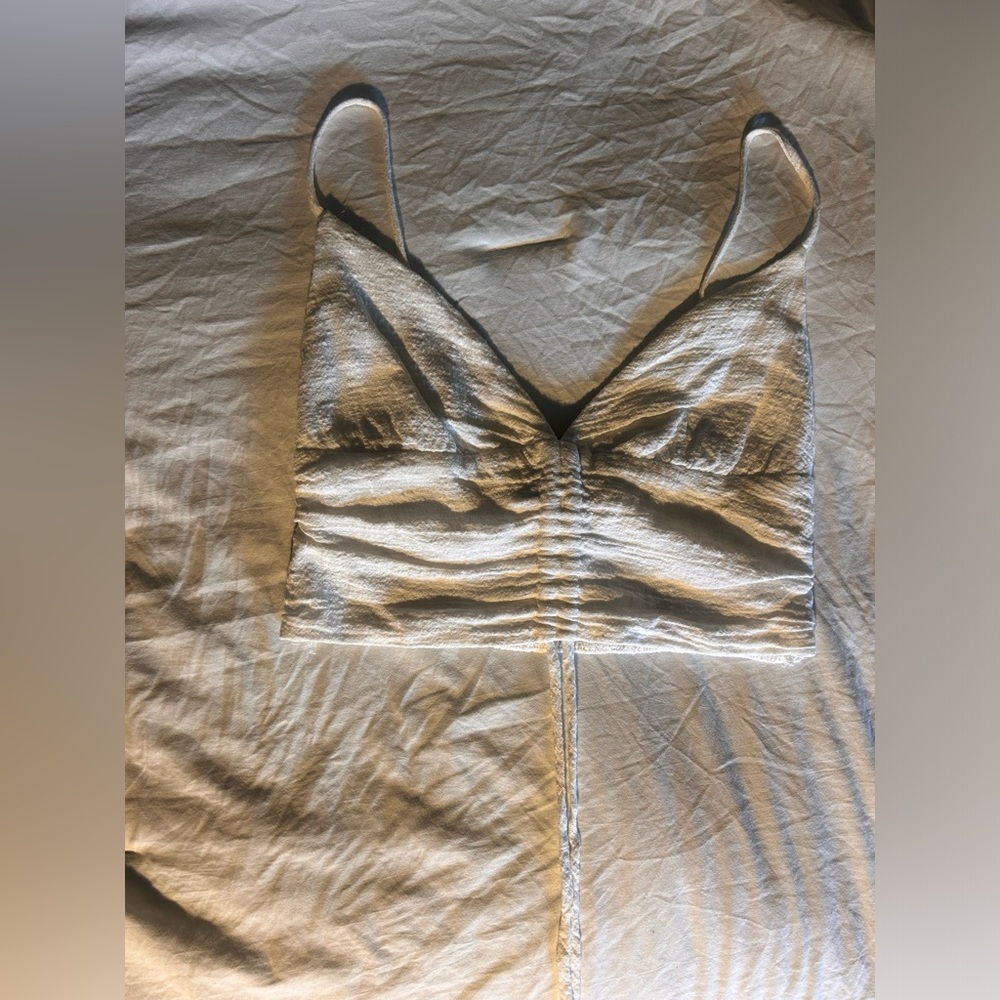White Tank Top With Cinch String